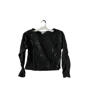Fashion Passport Black Sparkly Blouse Womans S